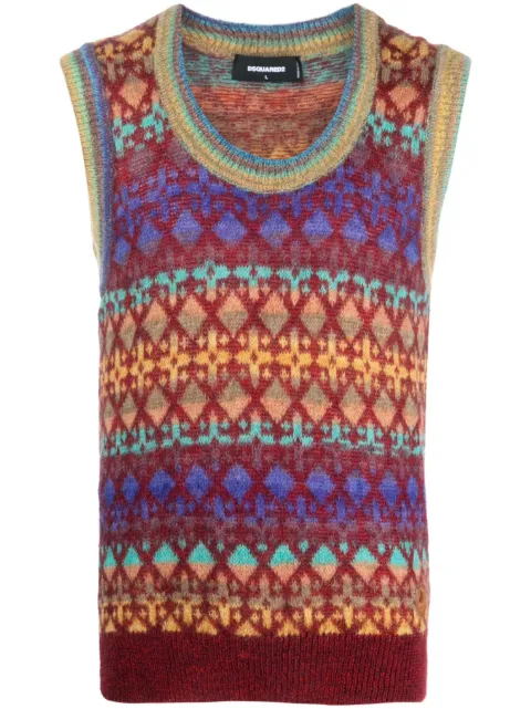 DSQUARED2 jacquard-knit vest Red S74HA1366S18314