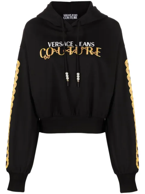Versace Jeans Couture Logo Couture-print hoodie Black 75HAIF01CF01F