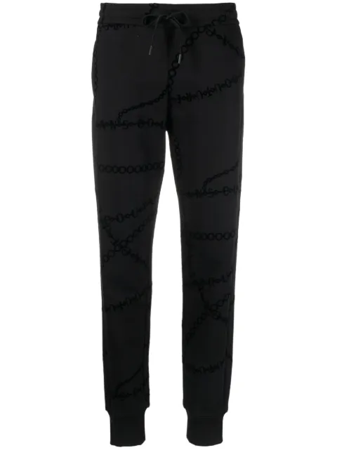 Versace Jeans Couture chain-print cotton track pants Black 75HAA310FS121