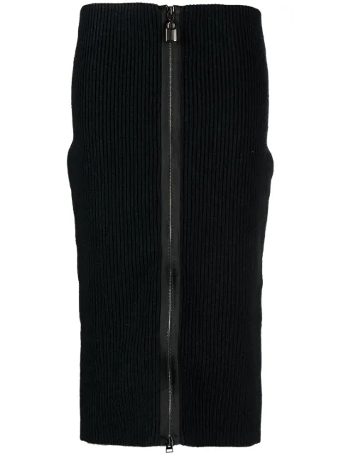 TOM FORD ribbed zip-up pencil skirt Black GCK149YAX597