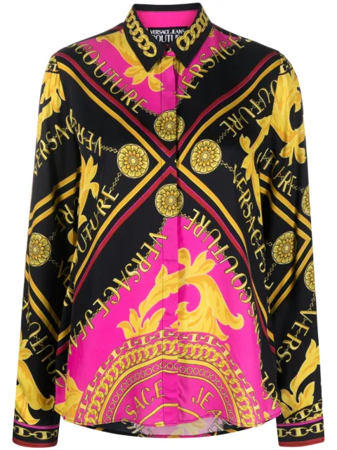 Versace Jeans Couture Logo Couture-print shirt Black 75HAL2A1NS349