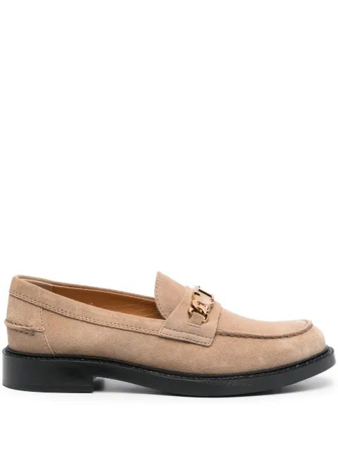 Tod's logo-plaque leather loafers Neutrals XXW59C0EW00RE0