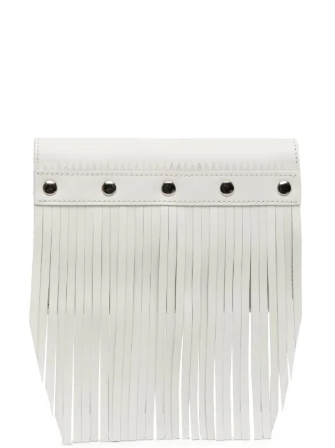 Comme Des Garçons Wallet stud-embellished fringed leather wallet White SAJ12P6S2WHITE