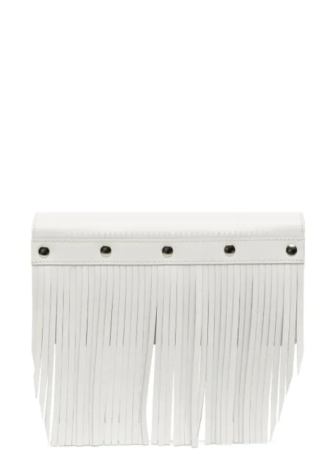 Comme Des Garçons Wallet stud-embellished fringed leather wallet White SAJ12P6L2WHITE