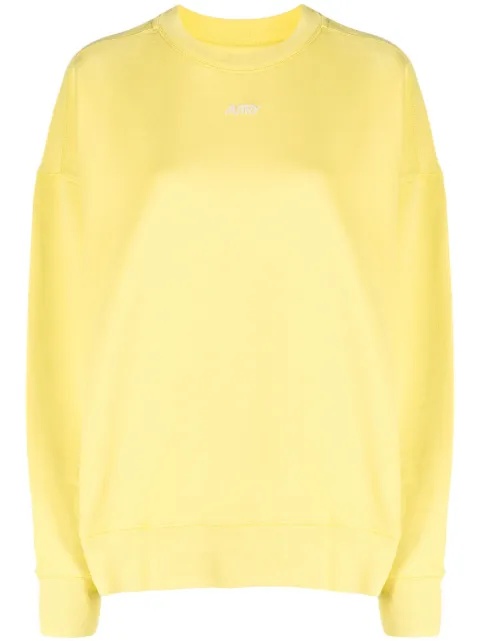 Autry logo-print cotton jumper Yellow SWBW416L