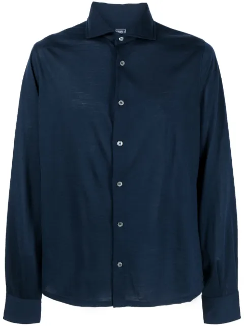 Fedeli Iconic Jason button-up shirt Blue 6UI00603
