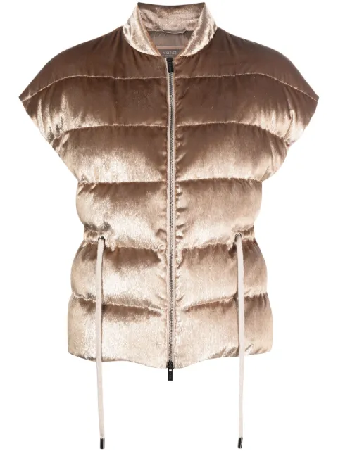 Peserico velvet-effect padded gilet Brown E2449806646