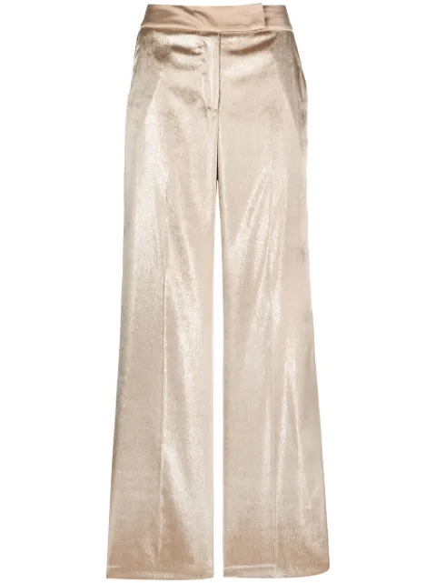 Peserico high-waisted velvet palazzo trousers Gold E04467D6646A