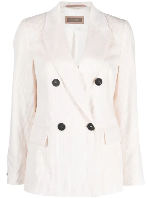 Peserico corduroy double-breasted blazer Pink E01405Z01593