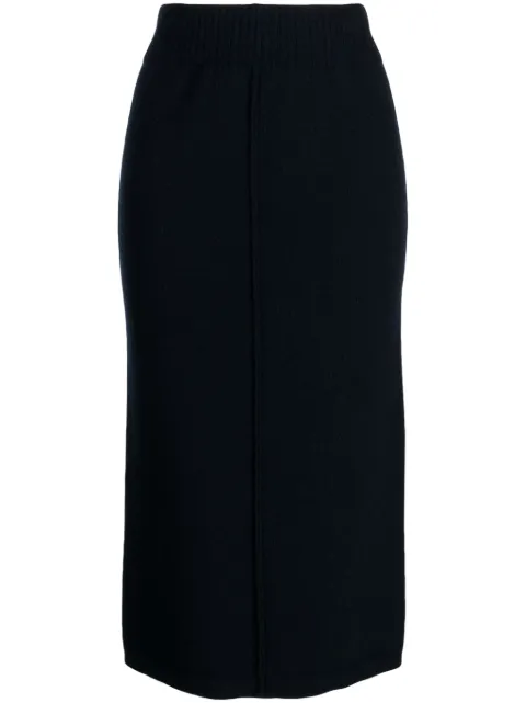 Pringle of Scotland elasticated-waist wool-cashmere blend skirt Blue PWE203