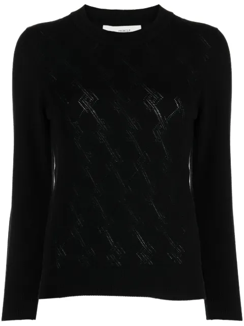 Pringle of Scotland pointelle-argyle knit cashmere jumper Black PWG911