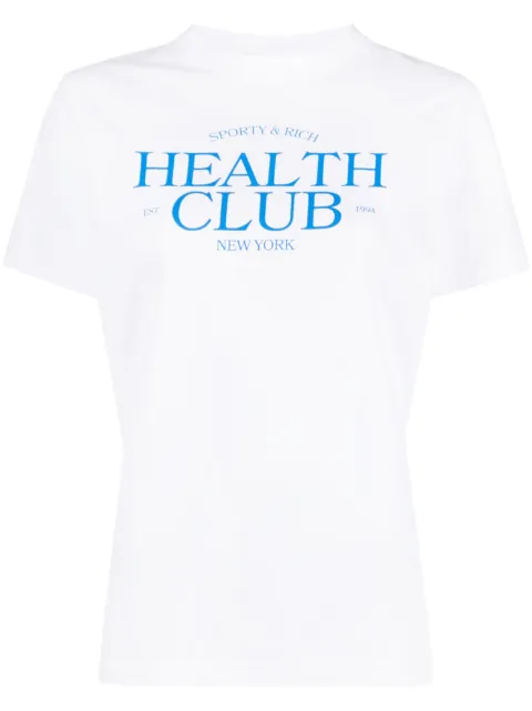 Sporty & Rich logo-print cotton T-shirt White TS855WH