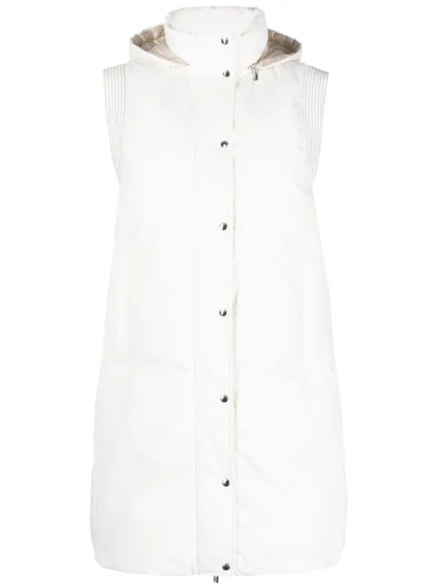 Peserico beaded-trim padded down gilet White S0334401148