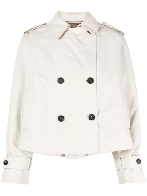 Peserico double-breasted trench jacket Neutrals S214173617A