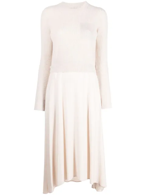 Peserico contrasting-stitch knitted midi dress Pink S82085F129B018