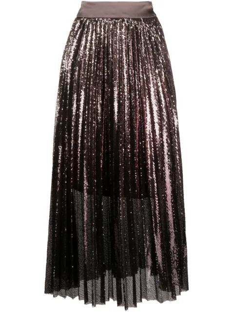Peserico plissé pleated midi skirt Brown E0503500P30657A