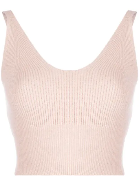 Peserico ribbed-knit U-neck tank top Pink S98111F1209095