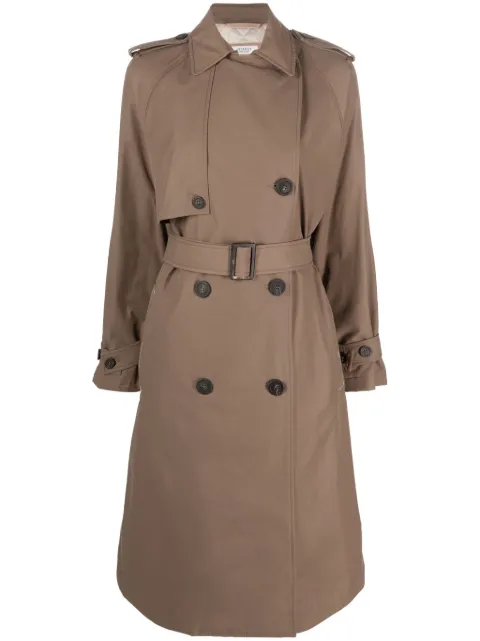 Peserico Monili-chain double-breasted trenchcoat Brown S21416A3617A