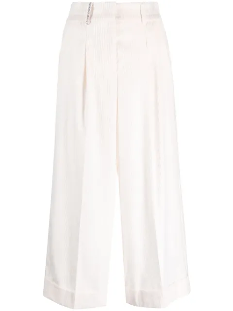 Peserico high-waisted cropped-leg trousers Pink E04059Z01593