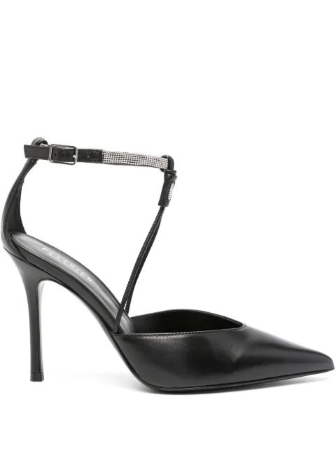 Peserico rhinestone-embellished leather pumps Black E39597C0R09944