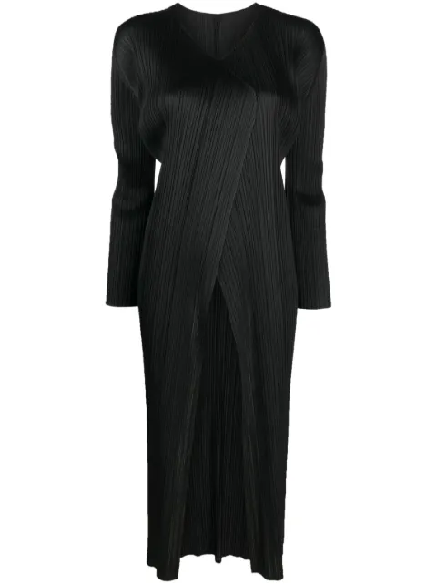 Pleats Please Issey Miyake Monthly Colors plissé single-breasted coat Black PP37JA109