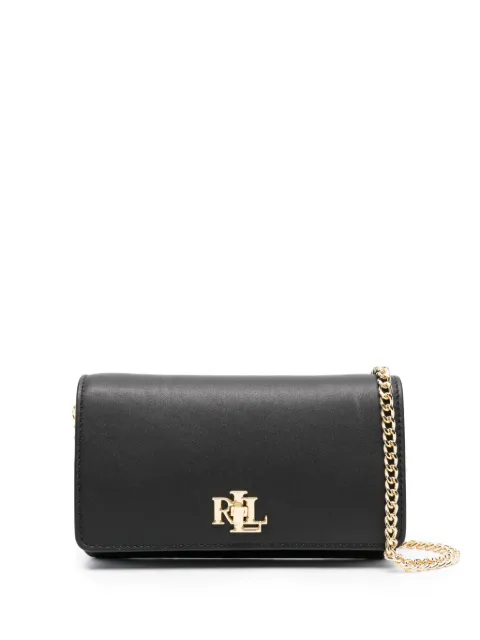 Lauren Ralph Lauren logo-lettering leather crossbody bag Black 432915377