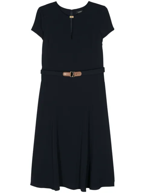Lauren Ralph Lauren logo-plaque georgette dress Blue 250909382