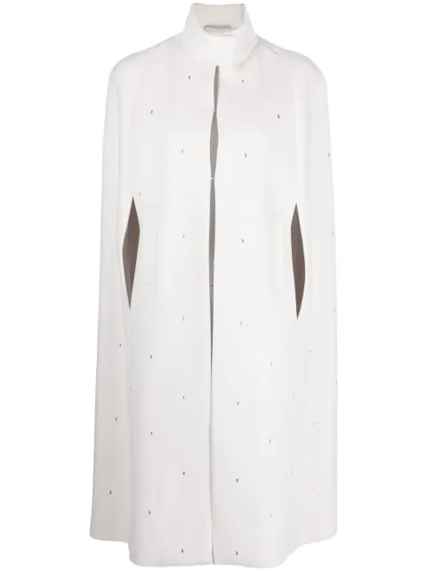Peserico funnel-neck crystal-embellished cape Pink E2206400R203194
