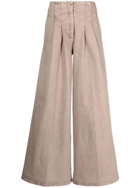 Peserico wide-leg pleated jeans Neutrals E04689L1904951