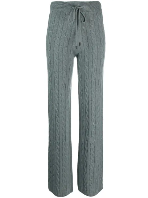 Peserico drawstring chunky-knit trousers Green S94052F0709095