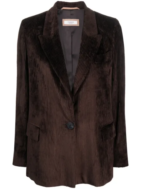 Peserico tailored corduroy single-brested blazer Brown S01476A01591