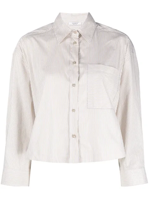 Peserico long-sleeve stripe shirt Neutrals S06734D00662