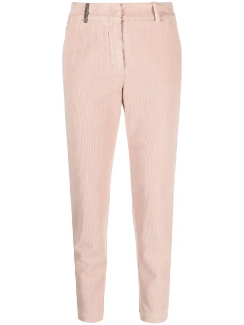 Peserico tapered-leg cropped trousers Pink P04763T303277