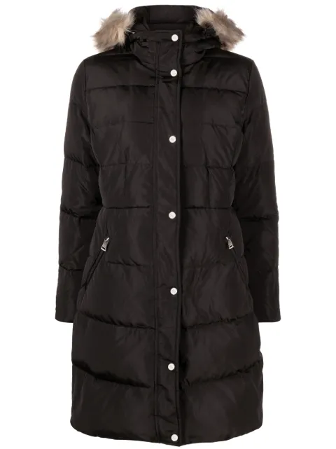 Lauren Ralph Lauren faux-fur trim quilted coat Black 297928116