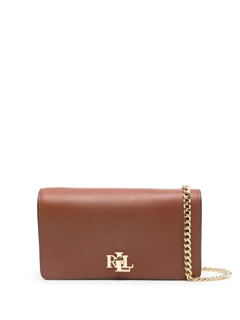 Lauren Ralph Lauren logo-lettering leather crossbody bag Brown 432915377
