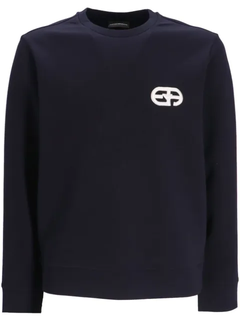Emporio Armani logo-patch long-sleeve sweatshirt Blue 8N1ML71JHSZ