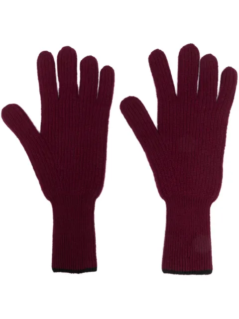 Barrie intarsia-knit cashmere gloves Red C122851