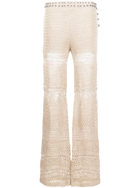 Rabanne high-waisted knitted trousers Neutrals 23FMPA275ML0232