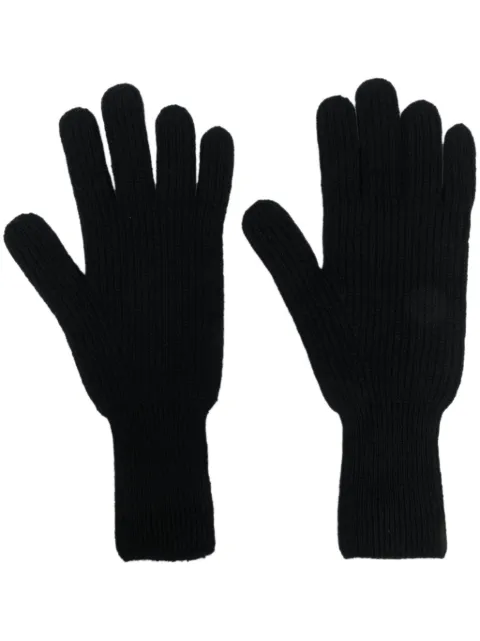 Barrie intarsia-knit cashmere gloves Black C122851