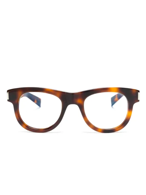 Saint Laurent Eyewear tortoiseshell-effect round-frame glasses Brown SL571OPT