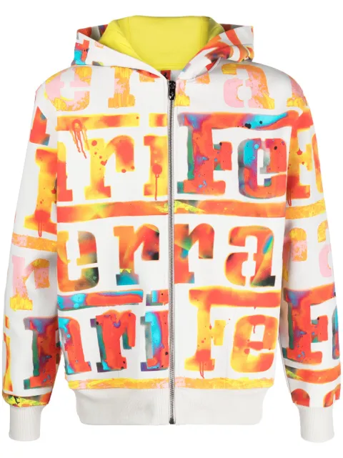 Ferrari logo-print zip-up hoodie Grey 48022