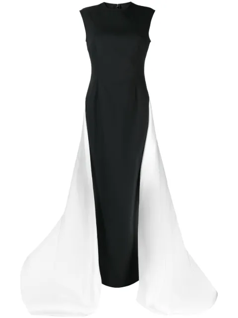 Solace London Flor sleeveless train dress Black OS36013