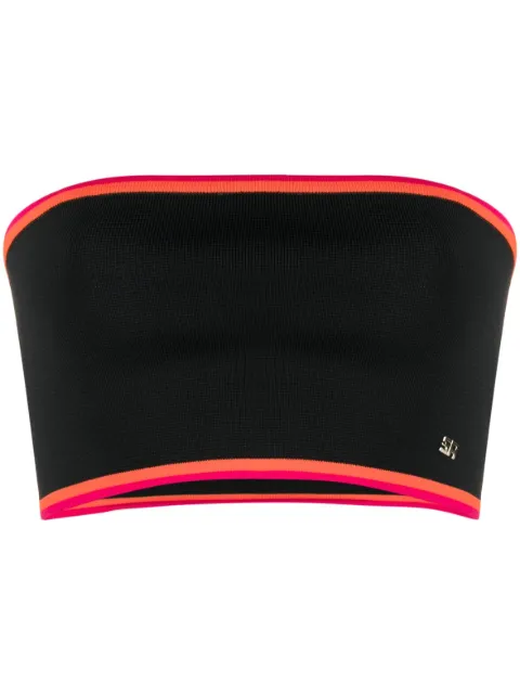 Sonia Rykiel striped knitted crop top Black 23E57T49