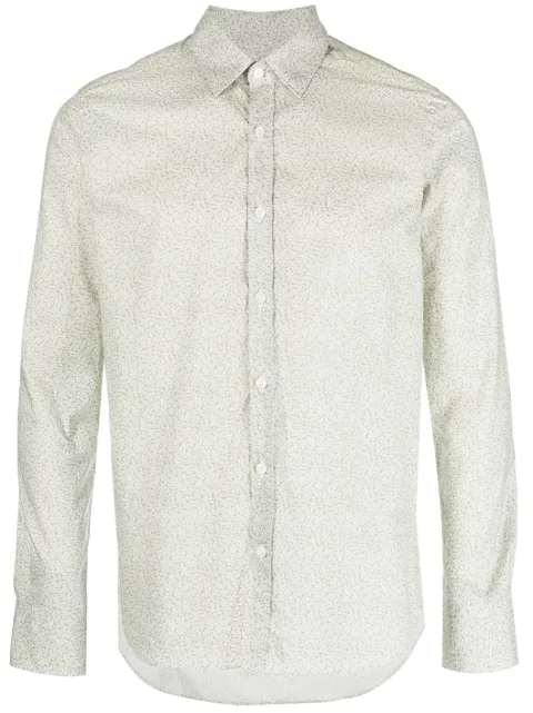 Canali floral-print long-sleeve shirt Green LX77GL02895