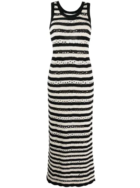 Sonia Rykiel striped openwork maxi dress Black 23E68R36