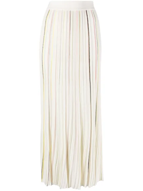 Sonia Rykiel striped pleated maxi skirt White 23E64J23