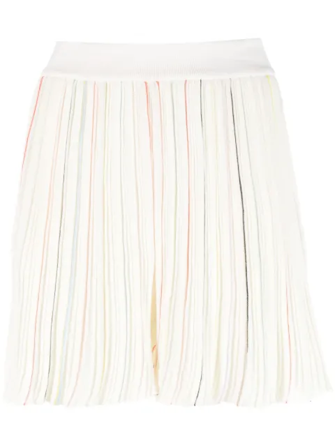 Sonia Rykiel contrast-stripe pleated shorts Neutrals 23E64J17