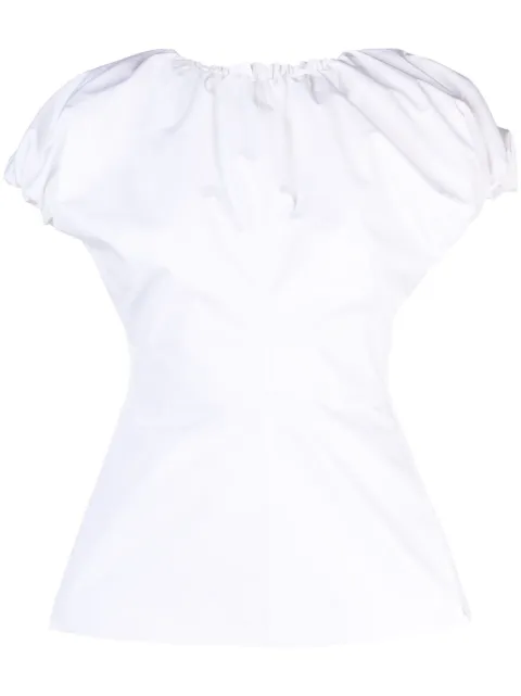 Jil Sander puff-sleeve cotton top White J03NC0169J45202