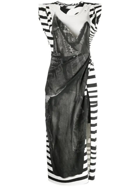 JNBY graphic-print sleeveless midi dress Black 5N5G13570