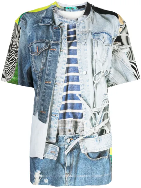 JNBY graphic-print cotton T-shirt Blue 5N5110510